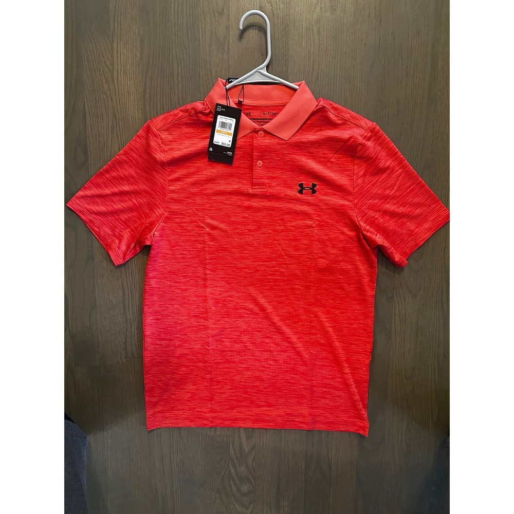 Under Armour Mens Loose Fit Performance Polo Shirt‎ Red Heather Size S